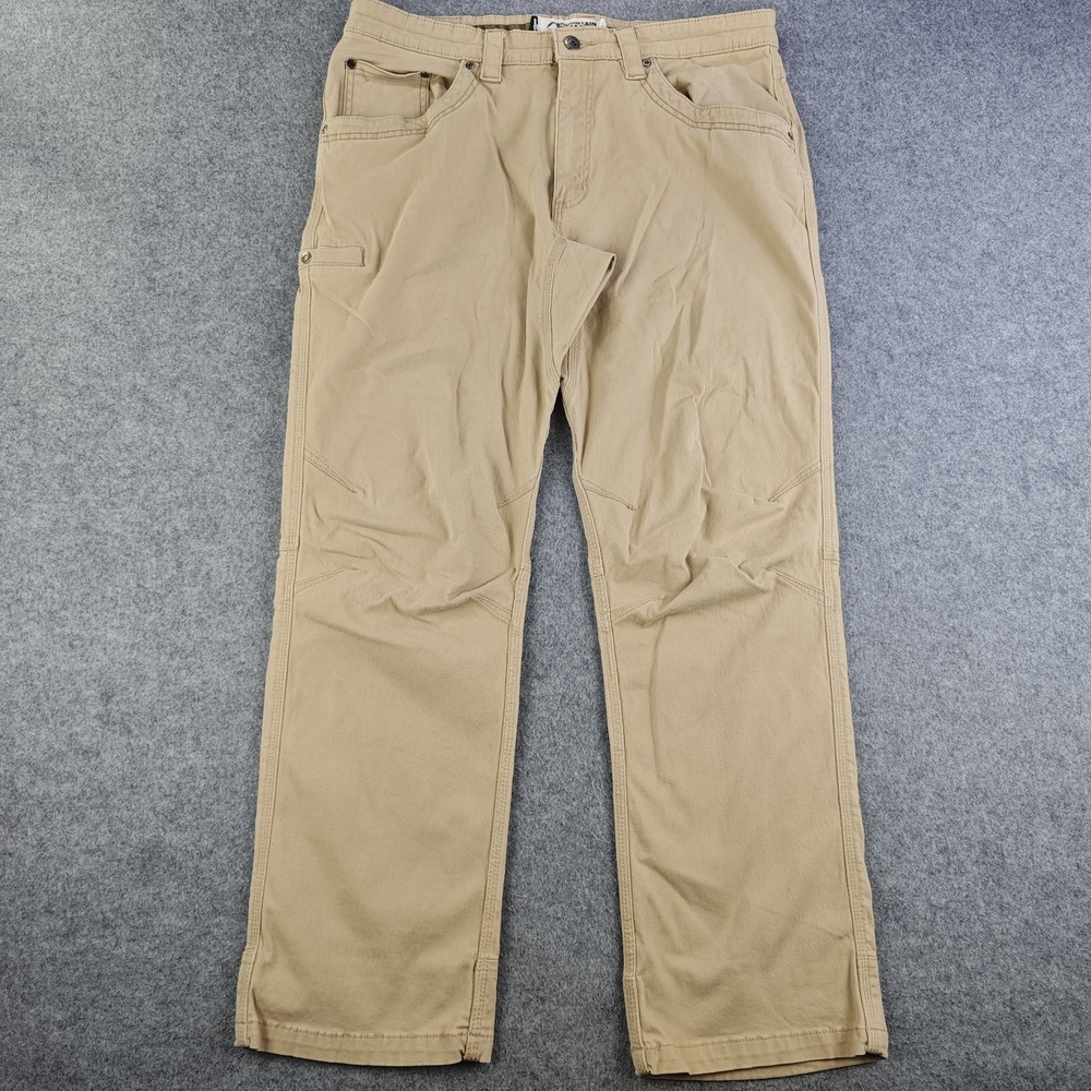Mountain Khakis Pants Mens 36x30 Classic Fit Tan Beige Khaki Cotton Stretch